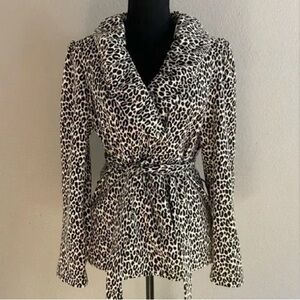 Marisa Christina Leopard Tan & Brown Print Women’s Blazer Jacket Size Small